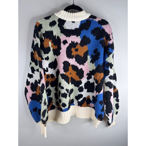 NEW FARM RIO Colorful Leopard Knit Sweater in Colorful Size XL NWT $230 - Picture 8 of 9